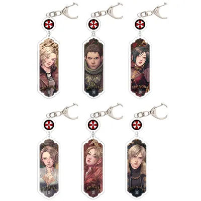 8CM Hot Game Resident Evil 4 Gift Toy Figures Acrylic Keychains Anime Figure Ornament Accessories Desktop Ornaments Car Keychain