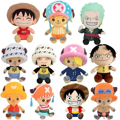 25cm Japan Hot Anime One Piece Original Plush Toys CartoonFigure Luffy Chopper Ace Roronoa Zoro Cute Stuffed Doll Fans Xmas Gift