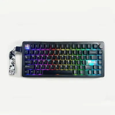 QK75 Mechanical Keyboard RGB Backlit Gasket Structure 3-Mode 2.4G Bluetooth Wireless Hot Swap Keyboard for VIA/QMK