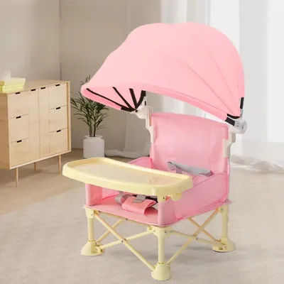 600D Oxford Fabric Baby Dining Chair Aviation-Grade Aluminum Frame Collapsible Anti-Slip Outdoor Seat Elevated Feeding Position
