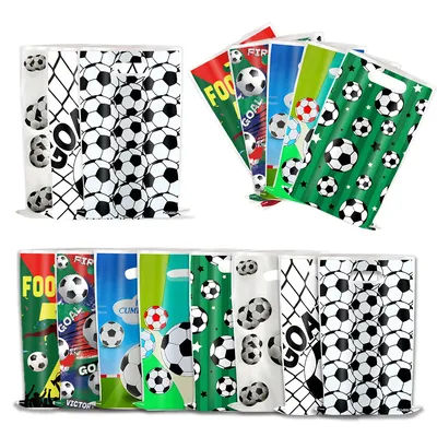 10/20/30/40pcs Football Party Gift Bags Soccer Lovers Candy Packaging Bag Handbag Kids Boys Birthday Party Decor Party Supplies