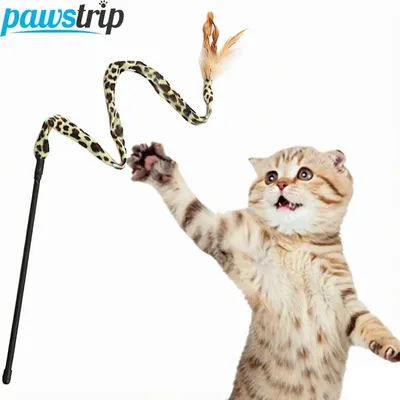 2PCs Cat Teaser Wand Toy Interactive Cat Stick toys with Artificial Feather Funny Kitten Playing Toys Cat Accessories
