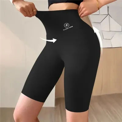 Nouveau pantalon de Yoga mince cinq cents en Fiber de Polyester élastique taille haute pantalon de Yoga taille haute coupe ajustée sport Leggings courts femmes