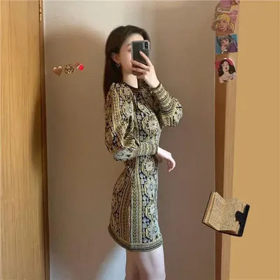 2025 printemps nouvelle jupe Style rétro taille sous couverture intérieure robe tricotée décontracté mode polyvalente