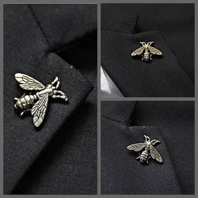 10Pcs/lot 2*2.5cm 3D New retro golden/silver bee metal alloy brooch clothing decorative badges A1480