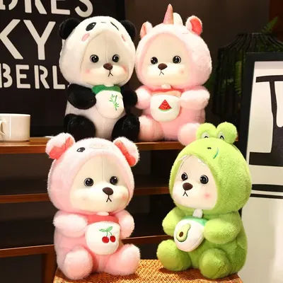 Kawaii Giant Bear Cosplay Panda Doll Creative Plush Toy Cartoon Zoo Animal Plushie Throw Pillow Birthday Xmas Gift Home Decor