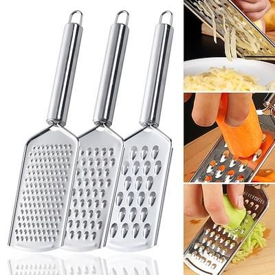 Set di 3 affettatrici e pelapatate multifunzione in acciaio inox, affettatrice per carote e patate, tritatutto per zenzero e aglio, affettatrice per verdure, adatta per verdure, frutta, cioccolato,