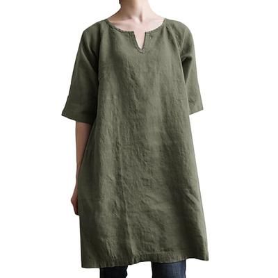 Retrò Vintage Medievale Rinascimento Camicia da notte Abito Tunica Maniche corte Pirata Vichingo Contadina Morbido Costume Per donna Halloween Carnevale Casual Quotidiano Fiera Rinascimentale Adulti