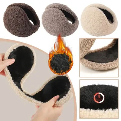 Cache-oreilles coupe-vent unisexe, protection chaude, peluche épaisse, polaire chaude pour l'hiver, cyclisme en plein air, cache-oreilles doux