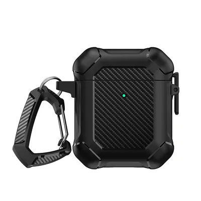 Étui Airpods Pro 2022 avec serrure de sécurité en Fiber de carbone, boîtier de chargement antichoc de luxe, housse pour Airpods 1 2 3 2021