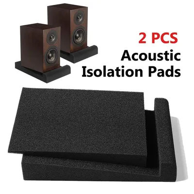 Miwayer 2 pièces tampons d'isolation en éponge pour moniteur de Studio-mousse acoustique réglable à 5 angles, réduit les vibrations et la distorsion des basses