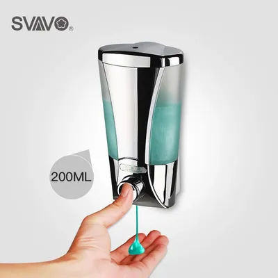 200ml Wall Mount Soap Dispenser Manual Shampoo Shower Gel Dispenser Lotion Container Liquid Hand Soap Dispenser for Bathroom