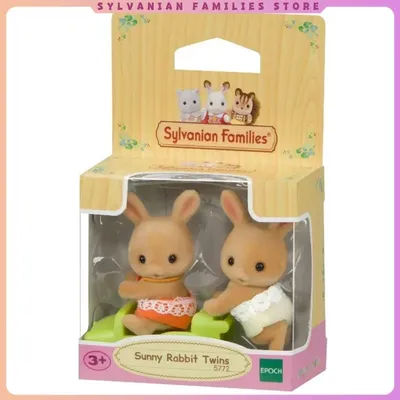 Sylvanian Families Anime Girl Figures ternurines Authentic Furniture Set sunny rabbit twins