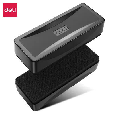 Deli Magnetic Whiteboard Eraser Absorbable Plastic Tape Velvet Cloth Blackboard Eraser Office Supplies