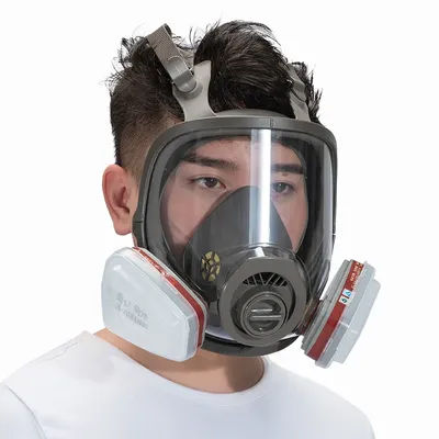 7 in 1 Respirator Mask Reusable Face Respirators with Filters, 6800 Full Gas Masks Against Chemicals/Organic Vapor/Formaldehyde