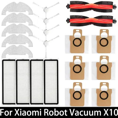 For Xiaomi Robot Vacuum X10 Robot Vacuum Cleaner Parts Replacement Main Side Brush Hepa Filter Mop Cloth Dust Bag Accessories