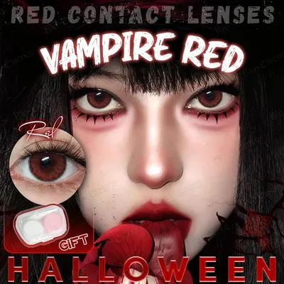 Bio-essence 1 Pair Red Vampire Halloween Cosplay Contact Lenses for Eyes Beauty Fashion Red lense Blue Lenses Green Eye Contact