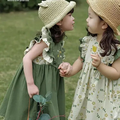 Baby Girls Summer Dress Fashion Embroidery Flowers Cotton Sleeveless Kids Birthday Princess Dresses Children Vestidos Cloth
