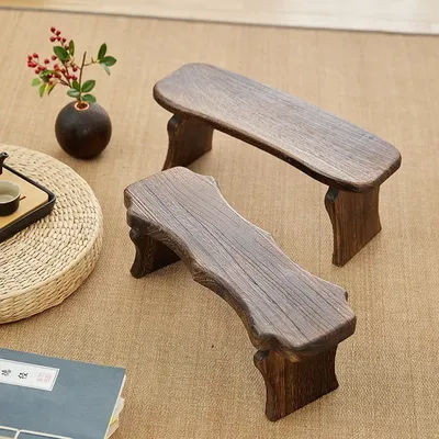 Japanese Style Long Stool Solid Wood Shoe Bench Modern Bay Window Low Stool Porch Foot Seat Creative Kids Chair for Living Room