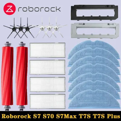 Roborock S7 S70 S7Max T7S Plus Robot Vacuum Cleaner Accessories Main Brush Cover HEPA Filter Mop Pad Spare Parts