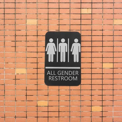 Unisex Restroom Sign Raised Text ABS Material Easy Installation Modern Bathroom Door Sign for Home Business Clear Guidance