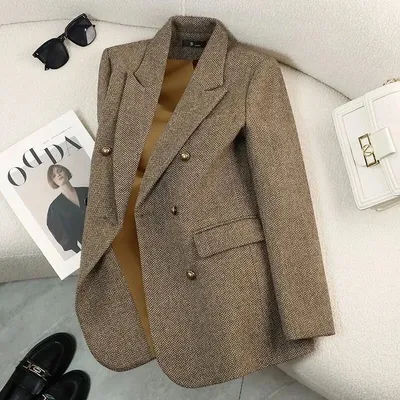 Veste de costume de haute qualité pour femme, manteau Blazer à motif de mot, tempérament féminin, Design Cool, hauts uniques pour dames, nouvelle collection automne-hiver 2025