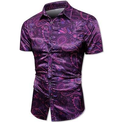 Retrò Vintage Anni '70 Camicia Camicia Aloha Hippie Paisley Costume Per uomo Vacanza Feste Parata dell'Orgoglio Adulti Camicia