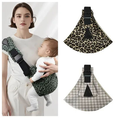 Baby Going Out Safety Wide Shoulder Strap Carrier Retro Pattern Portable Front Hug Type Back Baby Out for The Baby Waist Stool