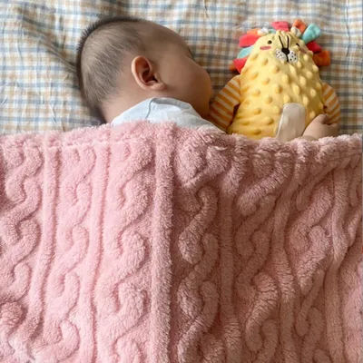 Newborn Baby Blanket 80x100cm Thick Double Sided Flannel Soft Wrap Baby Stroller Accessories Sleeping Bedding Swaddling