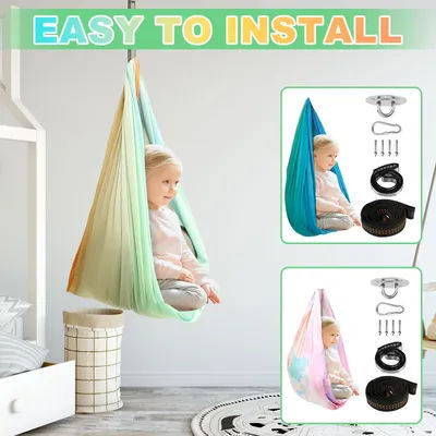 Sensory Swing Calming Compression Therapy Swing Hammock Indoor and Outdoor Therapy Cuddle Swing for Kids Easy to Install