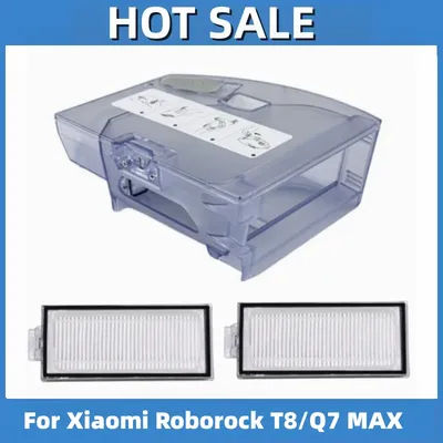2 In 1 Water Tank Dust Box For Xiaomi Roborock T8/Q7 MAX Sweeping Robot Vacuum Cleaner Parts Dustbin Filters