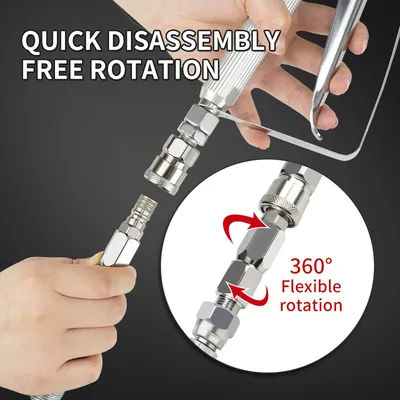 Airless Spray Fast-inserting Swivel Joint 1/4-Inch High Pressure Painting Supplies Airless Spray Whip Hose Swivel Airbrush Gun