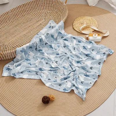 New Warm Soft Breathable Bamboo Cotton Baby Swaddle Blanket Infant Bath Towel Newborn Quilt Toddler Stroller Cover Size 80x80cm