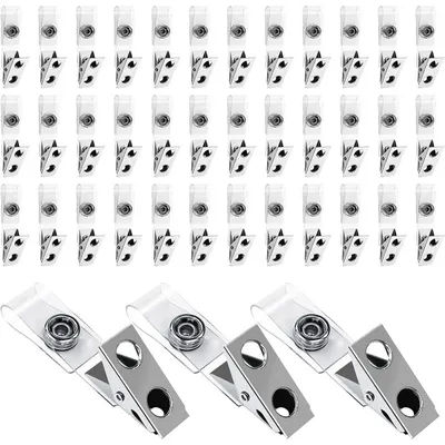100Personal Heavy Duty Metal Badge Holder，BeltPVCStrap - Dual Slot ID Card，Rounded corners and edges，Security Lock Mechanism，Sui