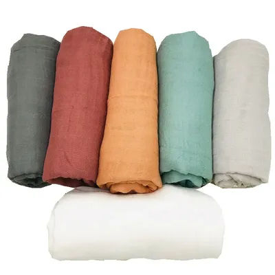 Solid color Ultra Soft Baby Wrap Baby Muslin Blanket Swaddle Newborn Blanket Swaddle Receiving Blanket for Newborn Infants