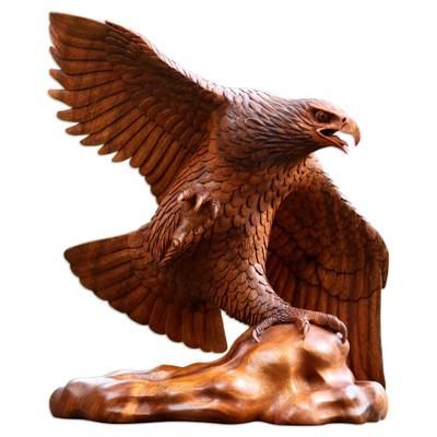 Eagle Hunter,'Wood sculpture'