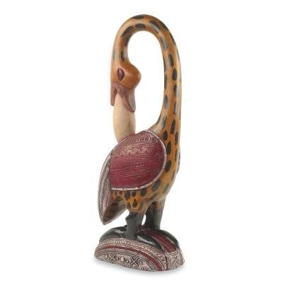 African wood carving, 'Spotted Sankofa'