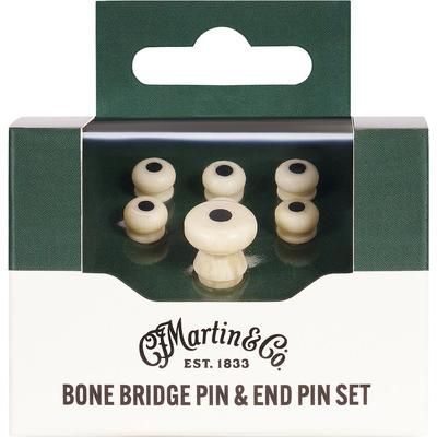Martin Guitar Bone Bridge & End Pin Black