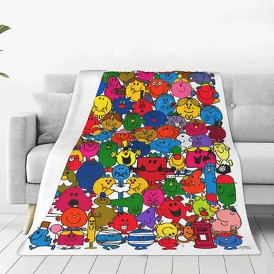 Mr M-Men Cartoon Little M-Miss Warm Soft Blanket Fun Children Plush Bedding Throws Comfortable Flannel Bedspread Sofa Bed Cover