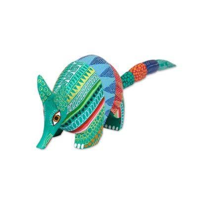Exquisite Armadillo,'Handcrafted Copal Wood Alebrije Armadillo Figurine'