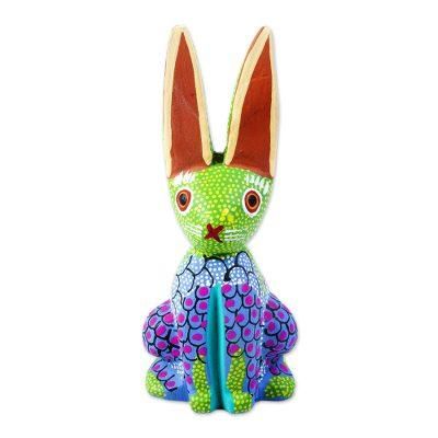 Colorful Bunny,'Multicolored Rabbit Alebrije Sculpture'