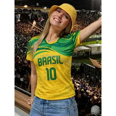 2026 Women Cheerleaders BRASIL NO. 10 Y2k Tops men women Soccer O-Neck Short Sleeve Jersey T-Shirt Casual Tees Hip Hop T-Shirt
