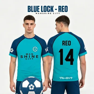 Blue Lock Manshine City Animation Cosplay Men's Summer 3d Short-sleeved T-shirt with Custom Name and Number T-shirt