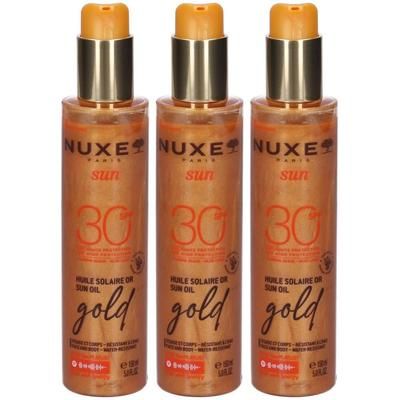Nuxe Sun Olio Solare Dorato Protezione SPF 30 3x150 ml