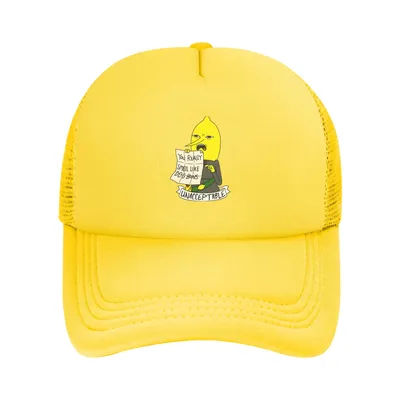 Casquettes de camionneur pour adultes, motif dessin animé Lemon Lemongrab, casquettes de baseball en maille, casquettes snapback, casquettes de soleil, casquette de camionneur respirante, été