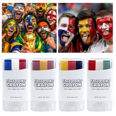 3 Colors Face Paint Crayon Stick National Flag Colorful Body Art Paint For Sports Fans Festival Party Makeup Easy To Apply Washa