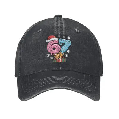 Casquette de baseball pour hommes, style camionneur, motif Meme de Noël 67 Crème glacée 67 Soleil, drôle, mode estivale, pour activités de plein air et sport, Dropshipping