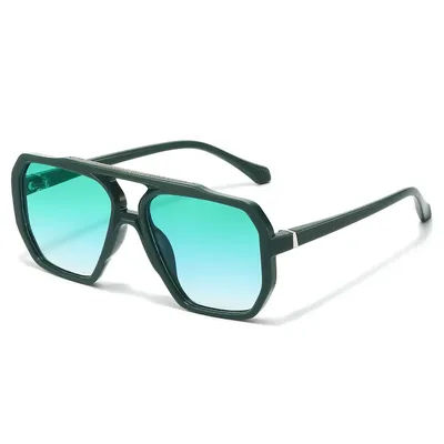 Lunettes de soleil rétro pour femmes et hommes, tendance, classiques, surdimensionnées, carrées, verres verts, style océan, vintage, pour le voyage, protection UV400