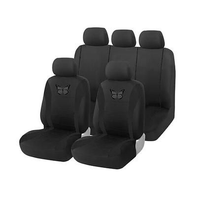 Set completo di 9 coprisedili per auto con motivo a farfalle, vestibilità universale, in tessuto traspirante, per auto, SUV, camion e berline, eleganti accessori per interni con ricamo a farfalla.