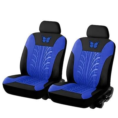 4 farfalle Coprisedili anteriori per auto con motivo a battistrada, vestibilità universale, colore nero Protezioni per sedili in tessuto traspirante grigio per SUV, camion e berline, eleganti